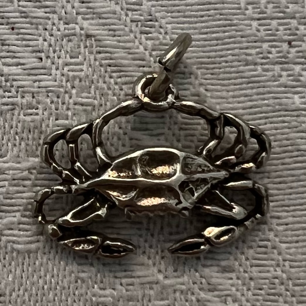 Crab Charm Sterling Silver